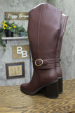 A New Day Womens Rhonda Under Knee Heeled Boots 94637579 Burgundy Red 5.5M