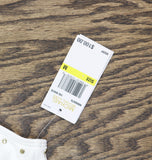 Michael by Michael Kors Crepe Front Ring Studded Crop Top Bikini Swim White M