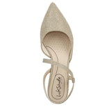 Lifestride Minimalist Strappy Pointed-Toe Pumps H5061S3 Light Gold Shimmer 10W