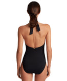 Lauren Ralph Lauren Macrame-Ring High-Neck One-Piece Swimsuit 20501267 Black 10