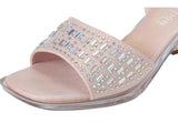 Kenneth Cole Reaction Girls Cinderella Shine Block Heel Sandals Blush Pink 12