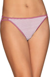 Vanity Fair Women's Illumination String Bikini Panties Rosy Stripe Print Pink 8