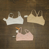 Maidenform Girls 3-Pk. Seamless Crop Bras M4378 Beige Khaki Multi M