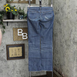 Earnest Sewn Womens Vintage Distressed Distressed Boot Cut Jeans Blue 28