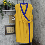 Kasper Womens Plus Size Colorblocked Faux-Wrap Cap-Sleeve Dress 10865955