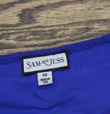 Sam And Jess Womens Solid Tie Sleeve Pullover Top TS3013565Q Goddess Blue XS