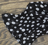 Tommy Hilfiger Chiffon Polka-Dot Sheer Short Sleeved Midi Dress Black / Cream 12