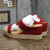 Journee Collection Women's Alissa Espadrille Sandals ALISSA-SLIDE Red 8.5M