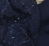 Eliza J Womens Sequined Puff-Sleeve Boat-Neck Sheath Dress EJ4M3056 Navy Blue 2