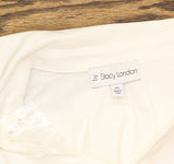 By Stacy London Womens Blouson Sleeve Knit Shirt Top with Collar White XS