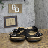 Goodfellow & Co Suede Two Band Slide Sandals 94809738 Black 10