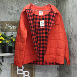 Woolrich X TGT Buffalo Check Lined Quilted Snap-Front Western Shacket Red XL