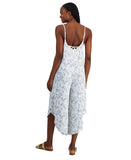 J. Valdi Womens Scoop-Neck Sleeveless Swim Cover Up Jumpsuit Gray / White L