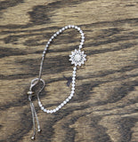 Slider Adjustable Crystal Bracelet Silver Gray / Clear