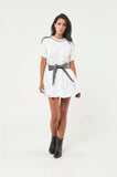 Seta Apparel Womens Element Pleated Mini Skirt White 2XS