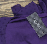 City Chic Womens Trendy Plus Size Wild Dobby V-neck Top Petunia Purple 24W