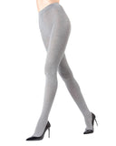 MeMoi Women's Flat Knit Cotton Blend Sweater Tights 92514073 Medium Gray M / L