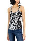 INC International Concepts Womens Knot-Strap Tank Top 100146682 Black Multi L