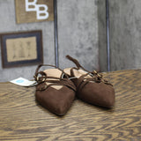 A New Day Womens Twiggy Multi Buckle Mini Heel Flats Block 94303758 Brown 7.5M