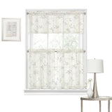 Regal Home  Embroidered Rod Pocket Tailored Valance Ivory Off White 50" x 15"