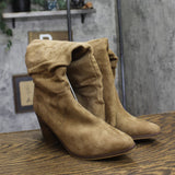 Universal Thread Womens Junie Boots Ruched Faux Suede 94568670 Brown 6M