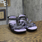 JBU Kaia Casual Flat Sandals S4KAI01 Black / Purple 7M