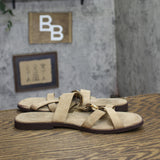Universal Thread Sandals Faux Suede Strappy Slide with Buckles Taupe Brown 10M