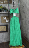 Nia Womens Spaghetti Strap Chamomile Dress Kelly Green M