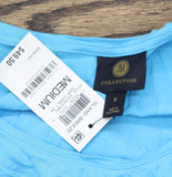 JM Collection Cold Shoulder Short Sleeve Knit Top 100149127MS Blue M