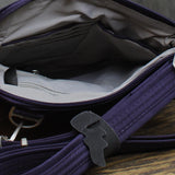 Travelon Anti-Theft Classic Slim Double Zip Crossbody Bag Purple One Size