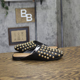 A New Day Channing Studded Slip-On Mule Flats 91636452 Jet Black 6M
