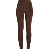 Lands' End Womens Sport Knit High Rise Corduroy Leggings Rich Coffee Brown PL