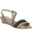 Lifestride Yasmine MISMATCH PRINT Cork Wedge Sandals Natural Multi Brown 6W