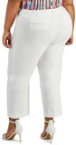 Anne Klein Plus Straight Leg Ankle Cropped Pants 10839911 Bright White 24W