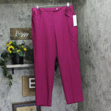 Calvin Klein Mid-Rise Straight-Leg Pants X4NPL553 Mulberry Purple 14W