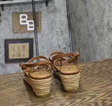 Style & Co. Womens Vernn Embellished Wedge Sandals 10020317500 Brown 9M