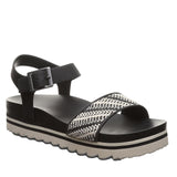 Bearpaw Orion Womens Platform Slingback Sandals 1009137124 Black / White 10M