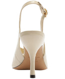 Arezzo Womens Olivia High Stiletto Leather Pumps Panacota Off White 6.5B