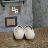 Journee Collection Topline Square Toe Slip-On Block Heel Ivory Off White 8.5W