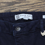 Anne Klein Womens Fly Front 5 Pocket Straight Leg Jeans Indigo Rinse Wash 12
