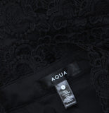 Aqua Womens Floral Lace Mock Neck Mini Dress IDM11073 Black S