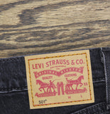 Levi's Womens Original 501 Straight Jeans Button Fly Studded Pocket Black 28x30