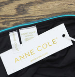 Anne Cole Fold Over Bikini Bottom Barcode Stripe Black XS