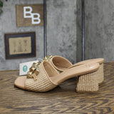 A New Day Women's Fauna Raffia Mule Heels 89530483