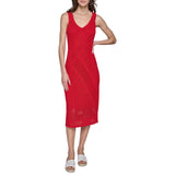 Karl Lagerfeld Paris Womens Casual Bright Summer Dress L4EOS727 Cordial Red XL