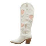 Universal Thread Womens Dixie Bone Floral Western Cowboy Boots Off White 12M