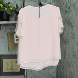 Vince Camuto Womens Chiffon Flutter-Sleeve Blouse 92611181 Fresh Pink 2X