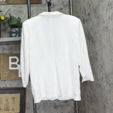 Ny Collection Womens Scuba Crepe Plus Size Jacket with 3/4 Sleeves White 3X