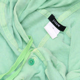 J. Crew Womens Lightweight Henley Long Sleeve Hooded Shirt Top Green XL