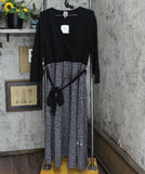 Anne Klein Serenity Glen Plaid A-Line Midi Dress 10855581 Black White XL